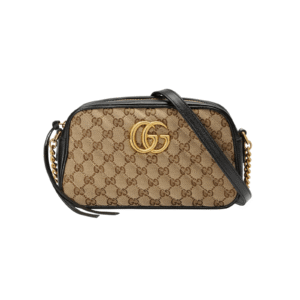 BORSA A SPALLA DONNA GG MARMONT MATELASSÉ PICCOLA BEIGE/EBANO