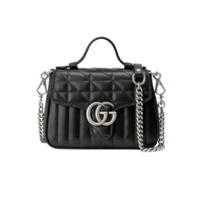 BORSA A MANO MINI DONNA GG MARMONT MATELASSÉ NERO