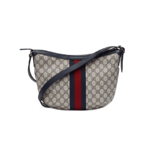 BORSA A SPALLA OPHIDIA GG SUPREME PICCOLA BLU E BEIGE