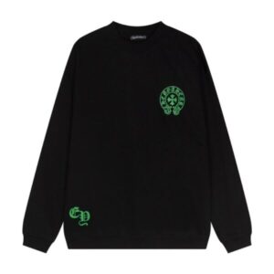 Sweatshirt Chrome Hearts Neon Green Crosses Black CH009