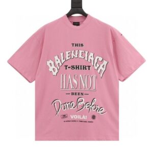 T-shirt Balenciaga Graphic Slogan Distressed Pink
