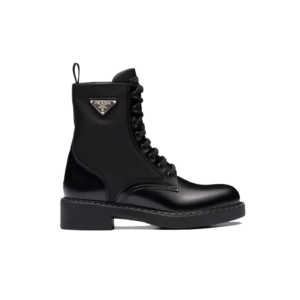 STIVALETTO IN PELLE SPAZZOLATA E RE-NYLON
