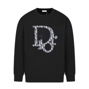 Sweatshirt Dior Black Oversized Logo Crewneck DO054