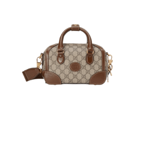 BORSA DA VIAGGIO PICCOLA CON G TELA SUPREME BEIGE ED EBANO