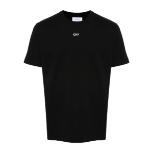 OFF-WHT T-shirt Embroidered Logo Print Black