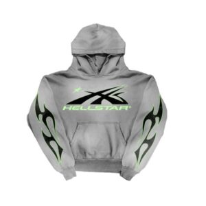 Hoodie Hellstar Logo Flame Grey/Green
