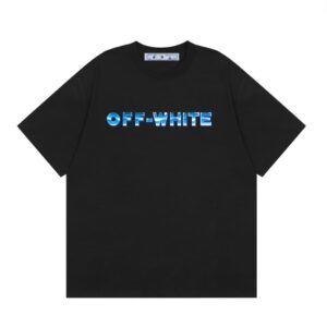 OFF-WHT T-shirt Blue Arrows Logo