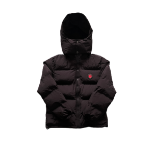 PUFFER JACKET-BLACK RED