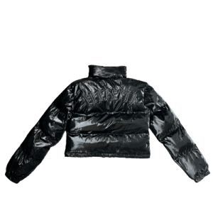 WOMAN IROGANGATE DETACHABLE HOODED PUFFER – SHINY BLACK